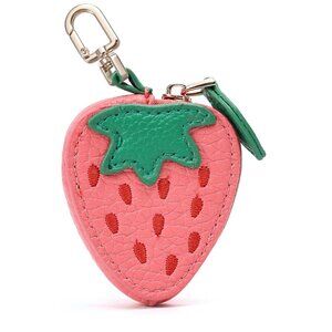 Strawberry Coin Purse - Purse Charm - Keychain - PU Leather